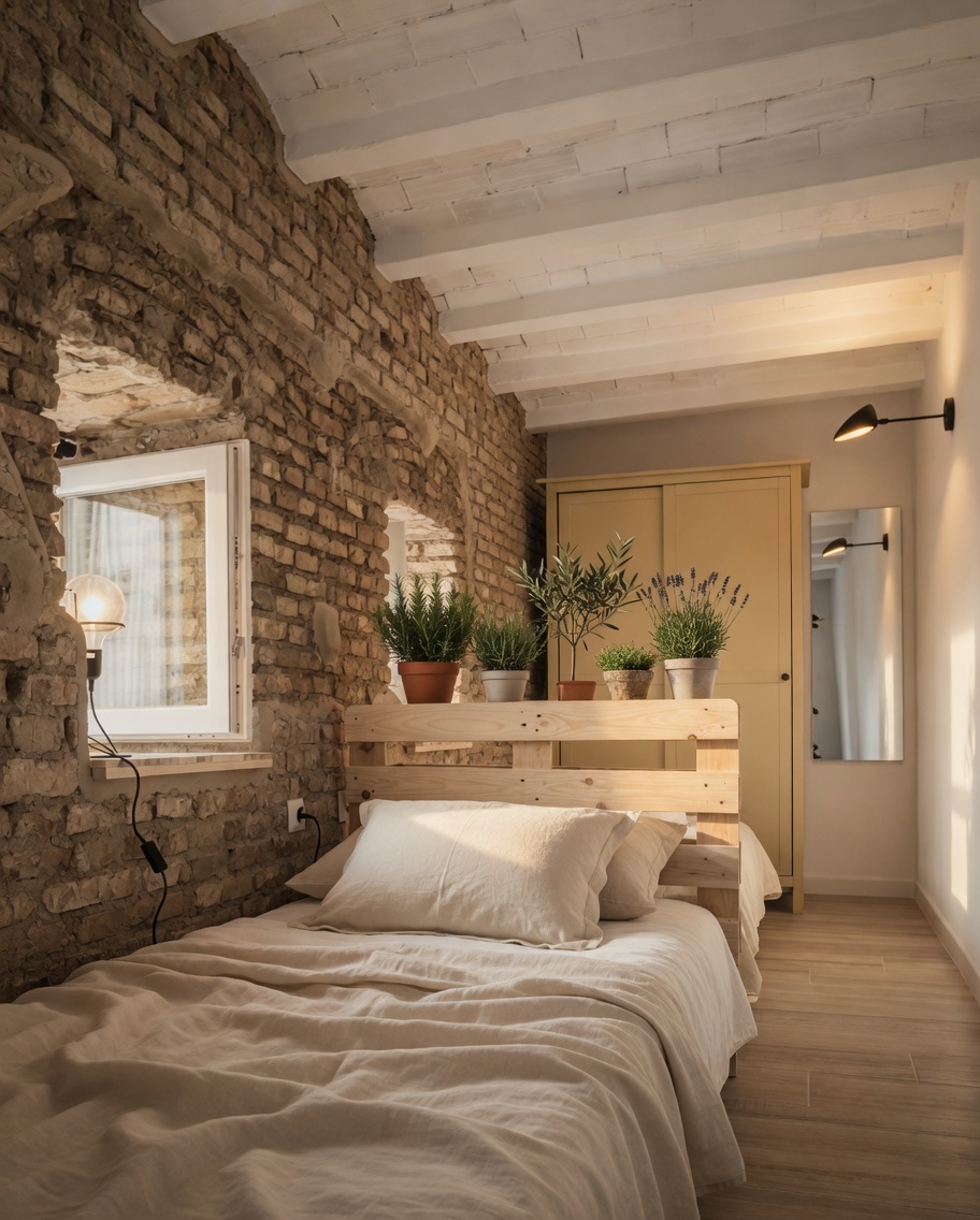 Dormitorio piedra vista · Villa Marina
